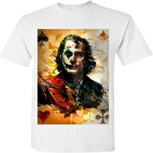 Джокер плакат Хоакин Феникс фильм ТВ белая футболка Размер S M L XL 2XL футболка с принтом Мужская Harajuku Топ