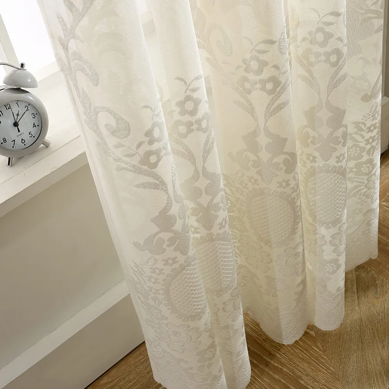 Modern Simple European Style Curtain Pure Jacquard Curtain Curtain Tulle Fashion Voile for Living Room and Bedrooms