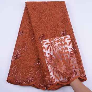 

Sequence Lace African Lace Fabrics With Sequins Bridal French Mesh Tulle Lace Sequins Lace Fabric For Wedding Y1905
