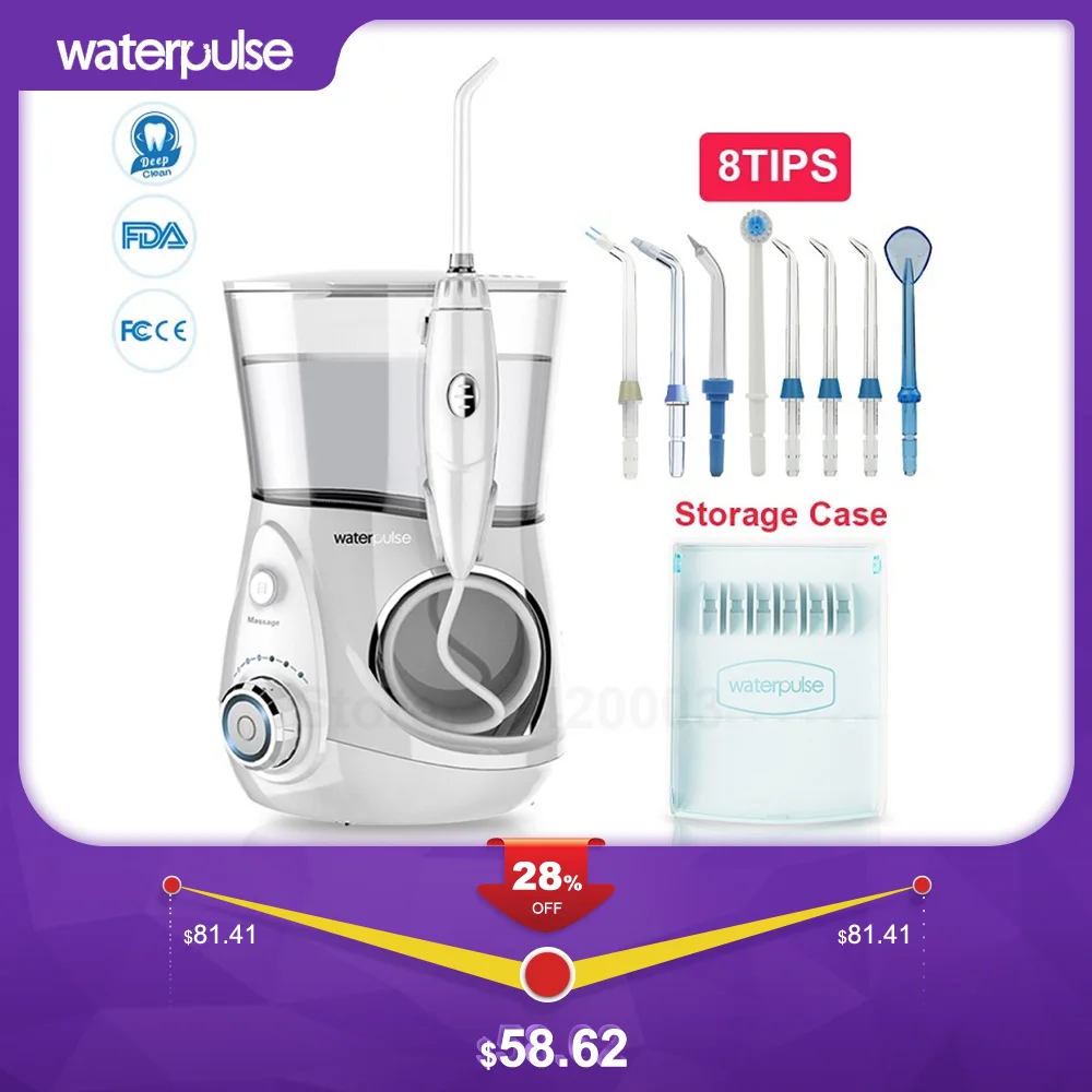 Waterpulse V660 Pro 8 насадок ирригатор для полости рта 12 напорная нить массаж Стоматологическая Вода Электрический ирригатор для полости рта Стоматологическая Вода