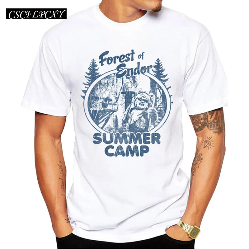 

2019 New Fashion Summer Men T Shirt Short Sleeve Endor Summer Camp Printed t-shirts Casual Retro Tee