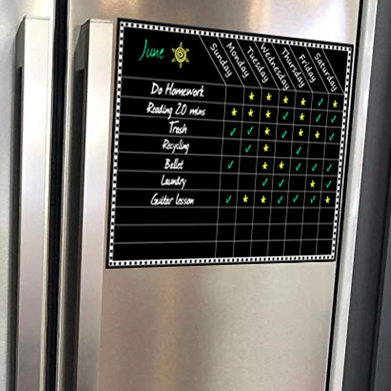 1 Набор Черная магнитная доска для меню Еженедельный планировщик еды сухая стираемая доска для кухонного холодильника и продуктов
