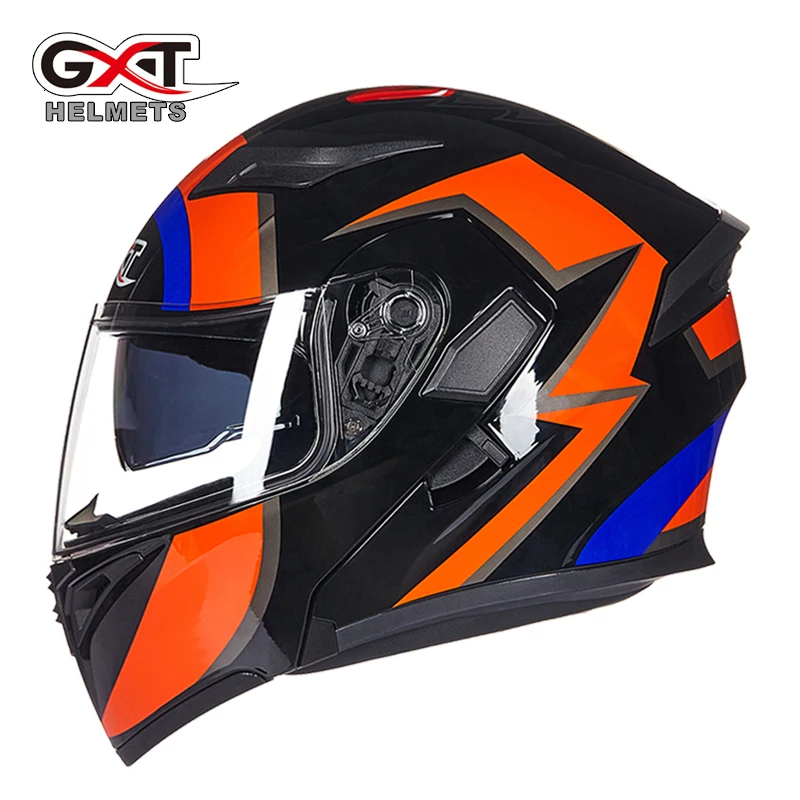 Мотоциклетный шлем с двойным козырьком GXT мотоциклетный на все лицо гоночный