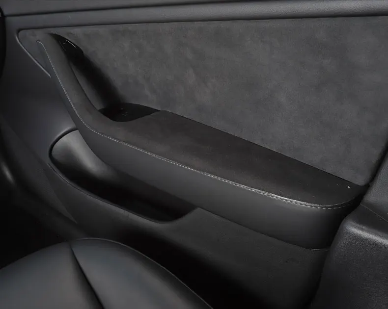 LUCKEASY Автомобильная откидная меховая дверная защита на подлокотник для Tesla модель 3- Защитная пленка для края двери