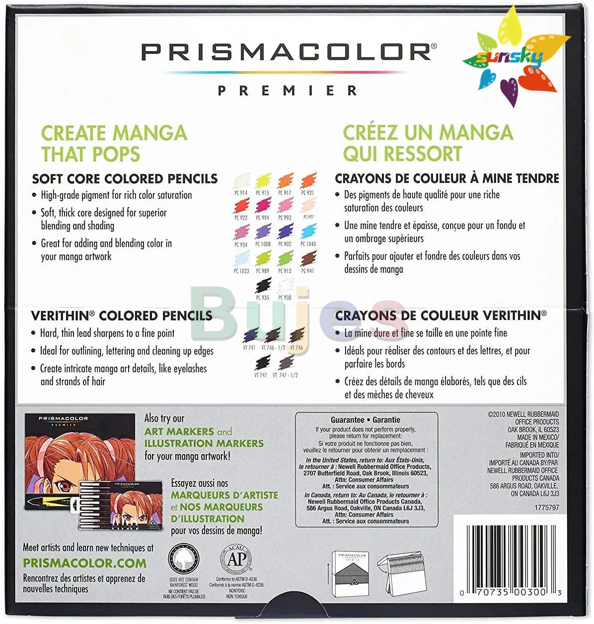 Prismacolor Premier Matite Colorate Per Manga - Set Da 18 Matite Morbide + 5 Verithin, Ideali Per Sfumature E Dettagli, Disegno Professionale
