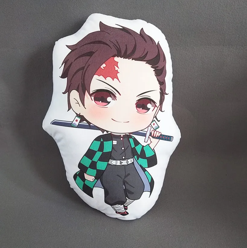 D Аниме Kimetsu no Yaiba Печать Подушка плюшевая игрушка Kamado Tanjirou Nezuko Q veision Подушка игрушка 45 см подарки - Цвет: D