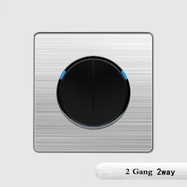 

86 type switch Computer TV socket Stainless steel wall 2 Gang 2 Way light point switch with LED France Germany UK socket USB