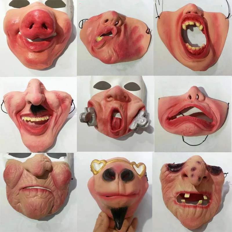 Латексная полумаска для лица женщин и детей мальчиков девочек Забавные Маски