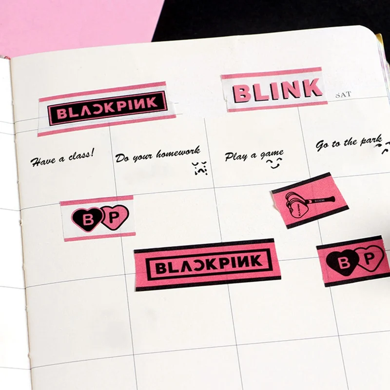 4 шт./компл. BLACKPINK бумажный альбом стикер DIY клейкая бумага дневник Наклейка декоративная маскирующая лента школьные канцелярские принадлежности