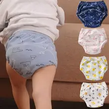 Couches réutilisables en coton pur 3 couches, 6 couches imperméables pour bébé, pantalons d'entraînement pour enfants, sous vêtements
