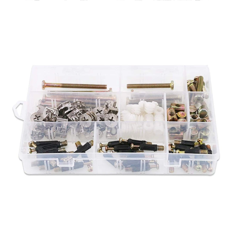 

125Pcs 3-In-1 Furniture Connecting Hardware Set for Crib, Wardrobe Splicing, Cabinet Drawer