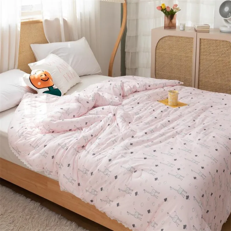 Spring Autumn Winter Baby Kids Quilt For Bed Cotton Soybean Fiber Children Student Sleeping Quilt Blanket 120x150cm 150x200cm