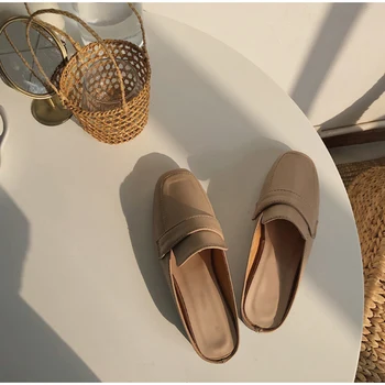 

Women's Flat Slippers Summer Pu Leather Women Shoes Woman Casual Slides 2020 New Comfortable Female Slip On Footwear