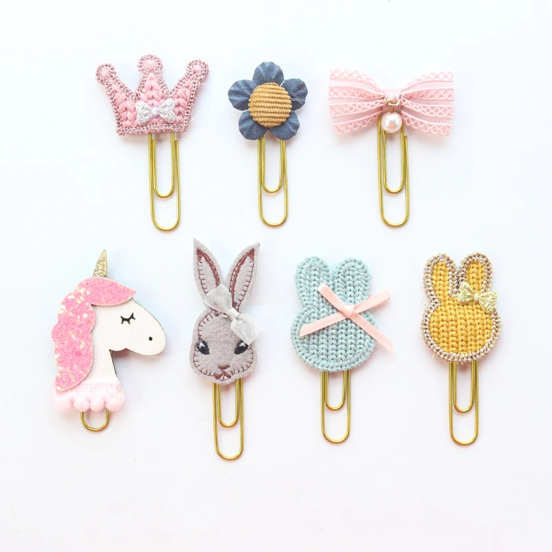 

Domikee cute kawaii handmade metal office school index paper clips bookmark student memo clips stationery