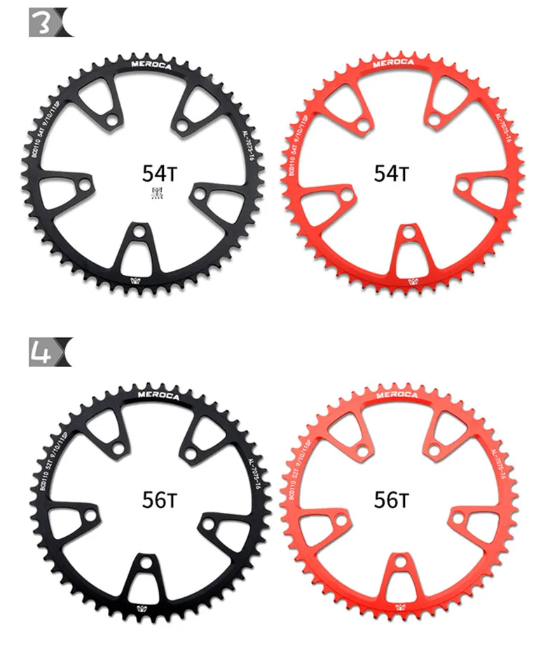 MEROCA 5 Когти 110BCD складной дорожный велосипед Кривошип цепное колесо положительные и отрицательные зубы один диск большой 50/52/54/56/58 т пластина