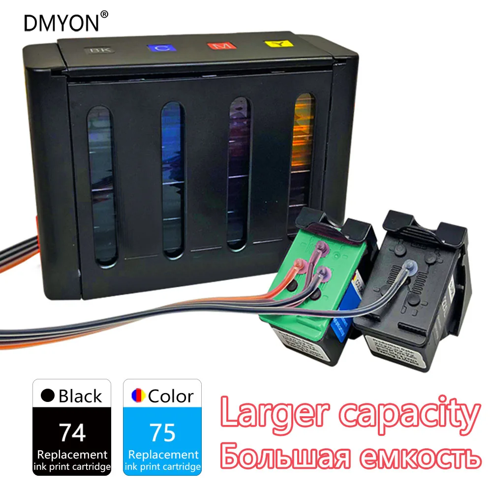 DMYON совместимый с HP 74 75 Система непрерывной подачи чернил D4260 D4263 4360 D4368 J5730 J5750 5785 6480