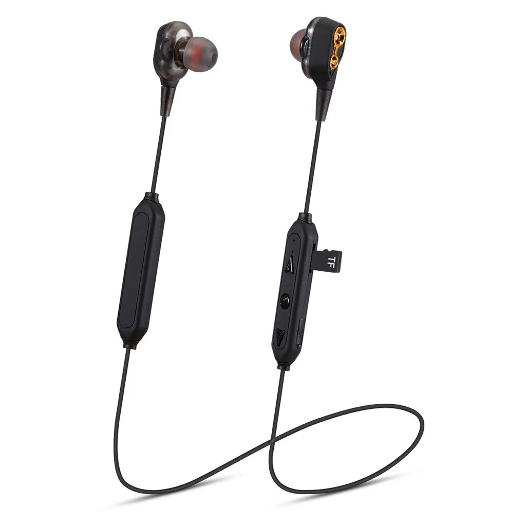 20# беспроволочные Bluetooth Hi-Fi наушники с тяжелыми басами, двойной Динамический драйвер, TF карта, наушники, HD говорящий дропшиппинг, снижение уровня шума - Цвет: Black