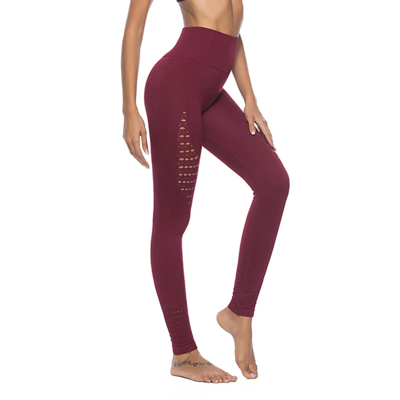 Yoga Pants Women High Waist Mesh Patchwork Leggings Sport Fitness Running Trousers Leggings2