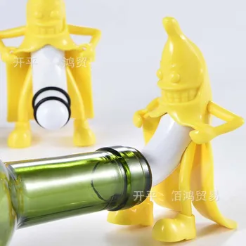 

2020 1PC Banana Wine Stopper Novelty Bar Tools Man Vacuum Glass Wine Cork Bottle Stopper Plug Cute