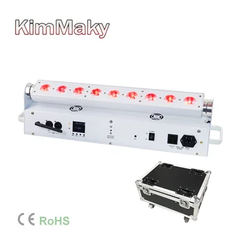 

5lights with case 9led battery wireless DMX led bar light with IR remote control