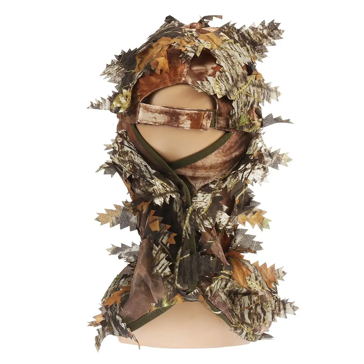 3D лист камуфляж маска для лица капюшон костюмы Головные уборы Шапки охота на Камо головной убор маски кепки с сеткой