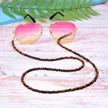 tiger eye MOON GIRL цепочка для солнцезащитных очков, держатель из натурального камня для девушек, уличные стильные очки, шнур для шеи, противоскользящий brillenketten, Прямая поставка - Цвет: tiger eye