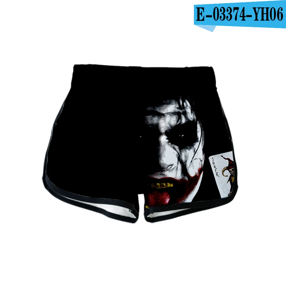 Супер Злодей HAHA Joker Arthur Fleck фильм 3d печати летние женские повседневные милые девушки горячая Распродажа сексуальные шорты одежда - Цвет: YH06