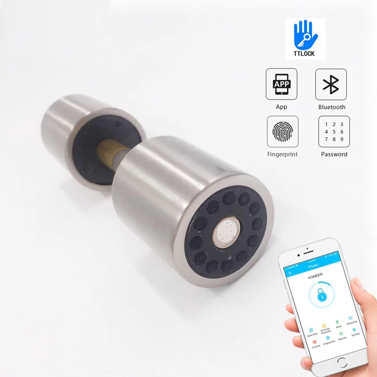 YOHEEN Смарт цилиндр с Wi-Fi Bluetooth App отпечатков пальцев круглая ручка дверной замок для дома Офис