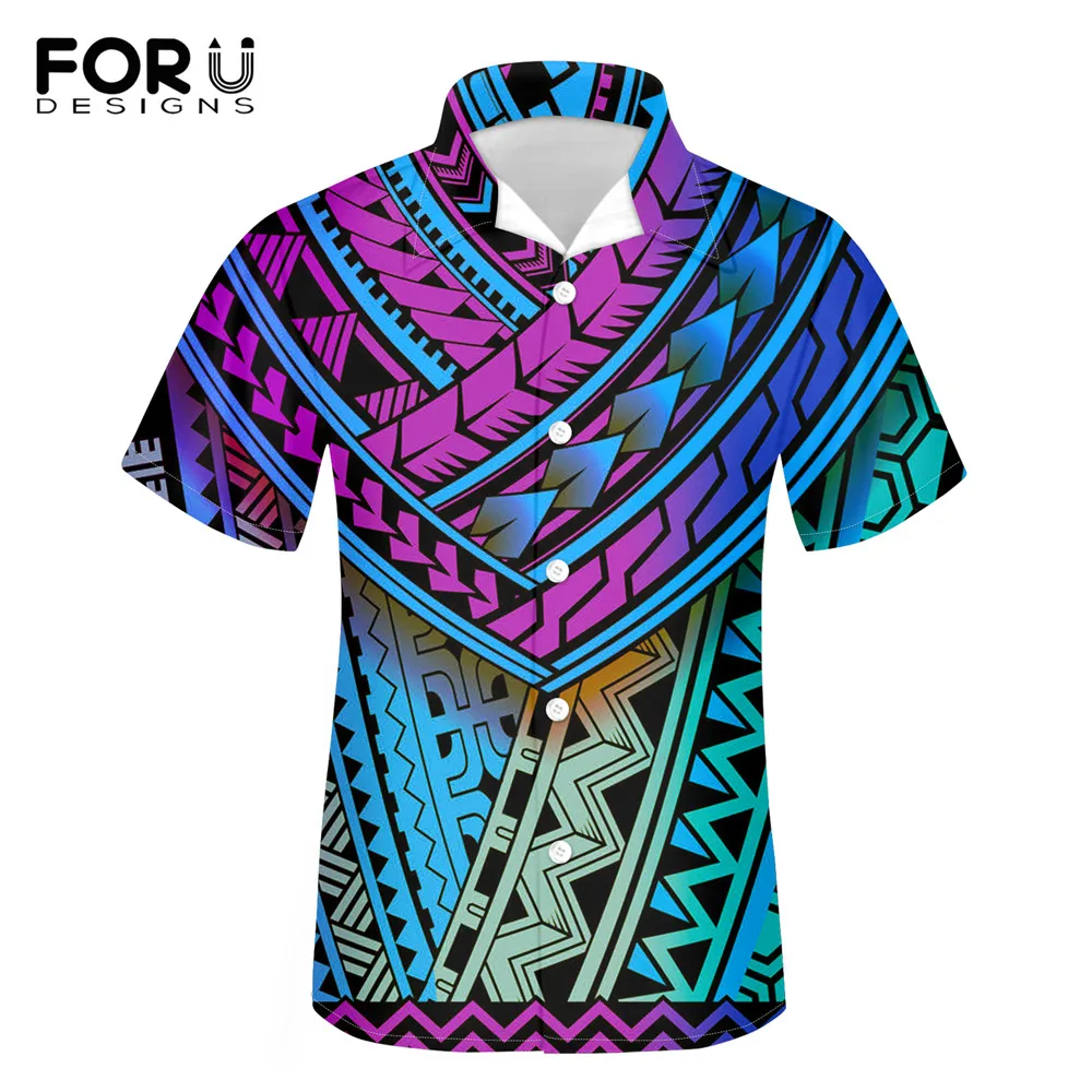 

FORUDESIGNS Custom Men Summer Casual Buttoned Shirt