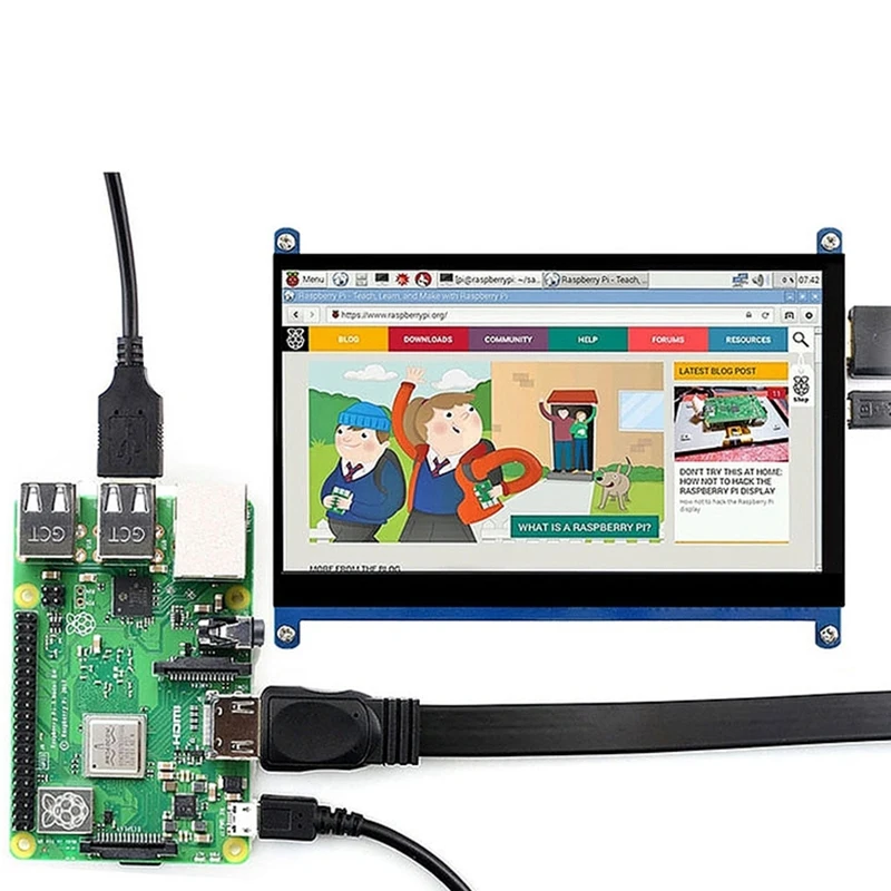 7 дюймов для Raspberry Pi 3 Model B+ ЖК-дисплей пресс-экран lcd 1024x600 HDMI TFT монитор+ Чехол-держатель для Raspberry Pi 3