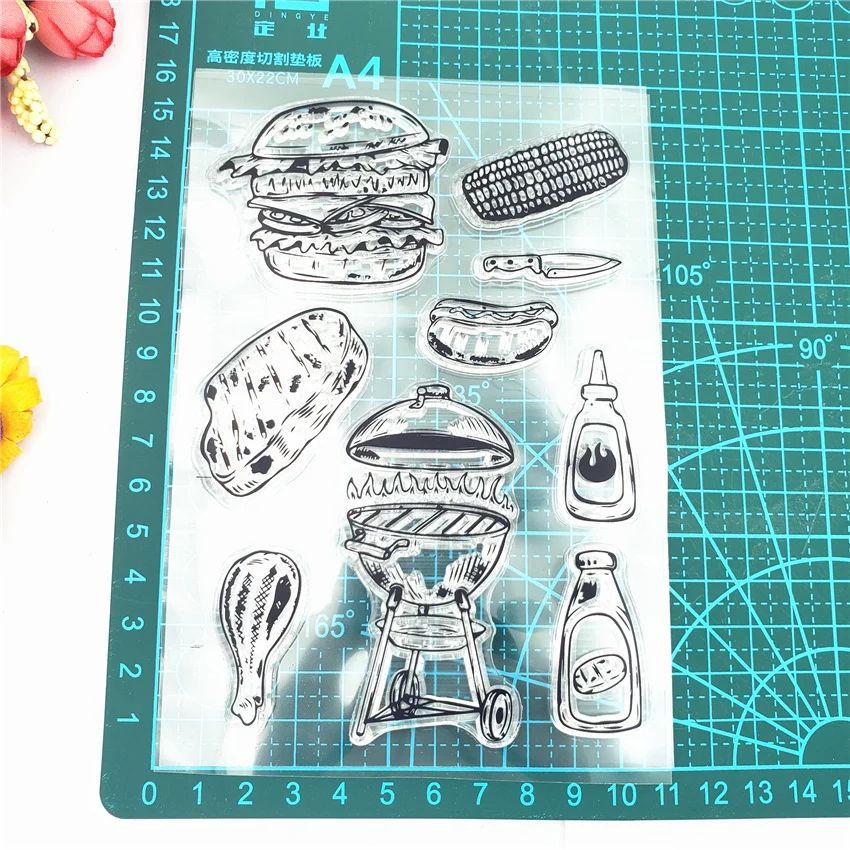 JCarter прозрачные резиновые штампы для Scrapbooking инструмент для барбекю штамп Силиконовые печати трафарет альбом карты сделать лист украшения