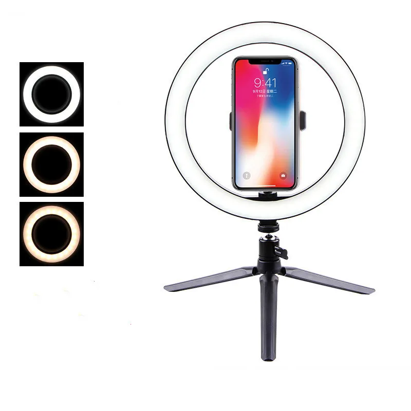 16cm Fill light 16, 26 см, кольцевой светильник, штатив, подставка для селфи, держатель для сотового телефона, для живого потока, макияж, заполняющий светильник, камера, светильник с регулируемой яркостью, кольцевой светильник - Цвет: 16cm Fill light