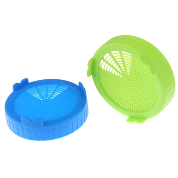 

2 Sprouting Lid Food Grade Mesh Sprout Cover Kit Seed Growing Germination Vegetable Silicone Sealing Ring Lid For Jar