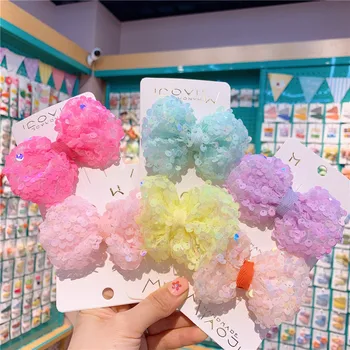 

Korean Headdress Girl's Mesh Bow Hair Clip Small Fresh Children's Glittering Sequin Bow Hair Clip Hair Accesoires Handmade Clip