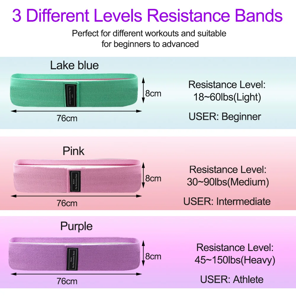 Resistance Bands Resistance Band Resistance Strap 1/2/3PCS/Lot Fitness Rubber Band Elastic Yoga Resistance Bands Set Hip Circle Expander Gym Fitness Equipment Women Home Exercise
