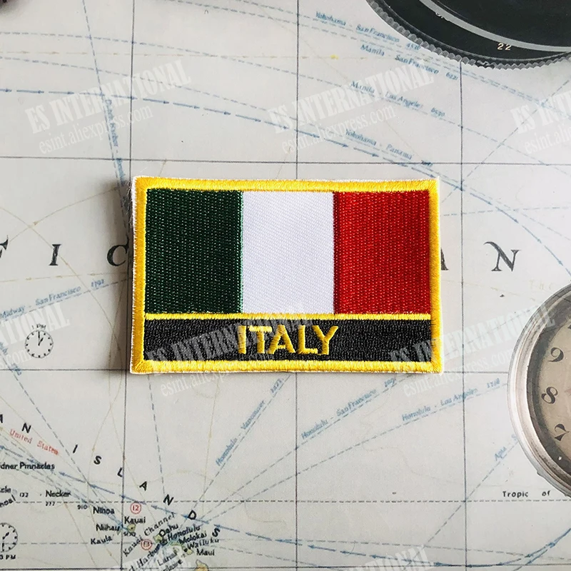 Italian Flag National Emblem Iron-On Sew On Embroidered - Foto 2