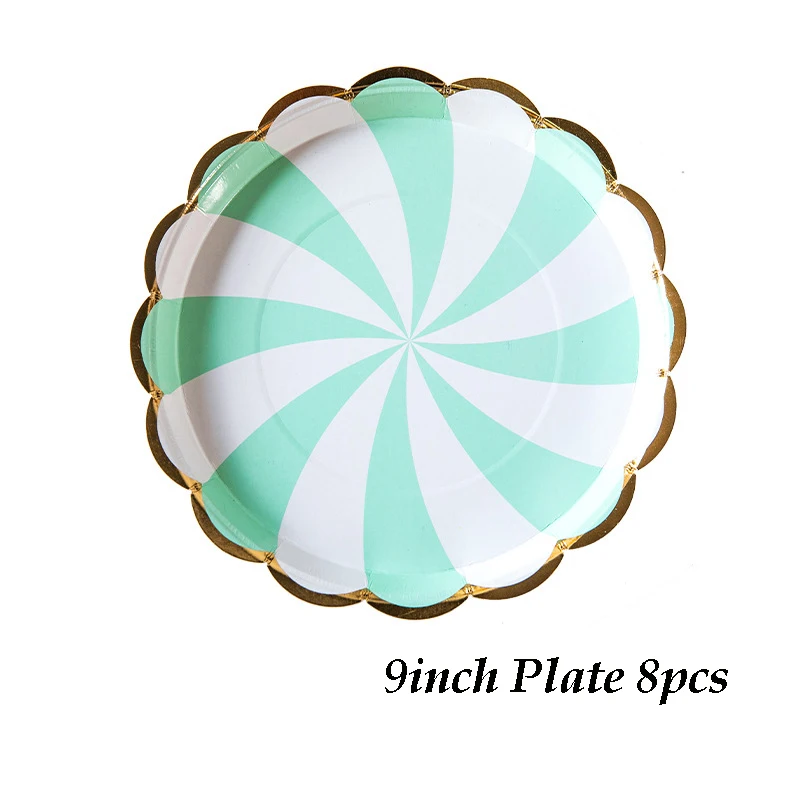 Disposable Cake Plate Rainbow Colorful Food Plate Dessert Plates for Birthday Wedding Party Afternoon Tea Party Decor Supplies - Цвет: 9inch plate 8pcs