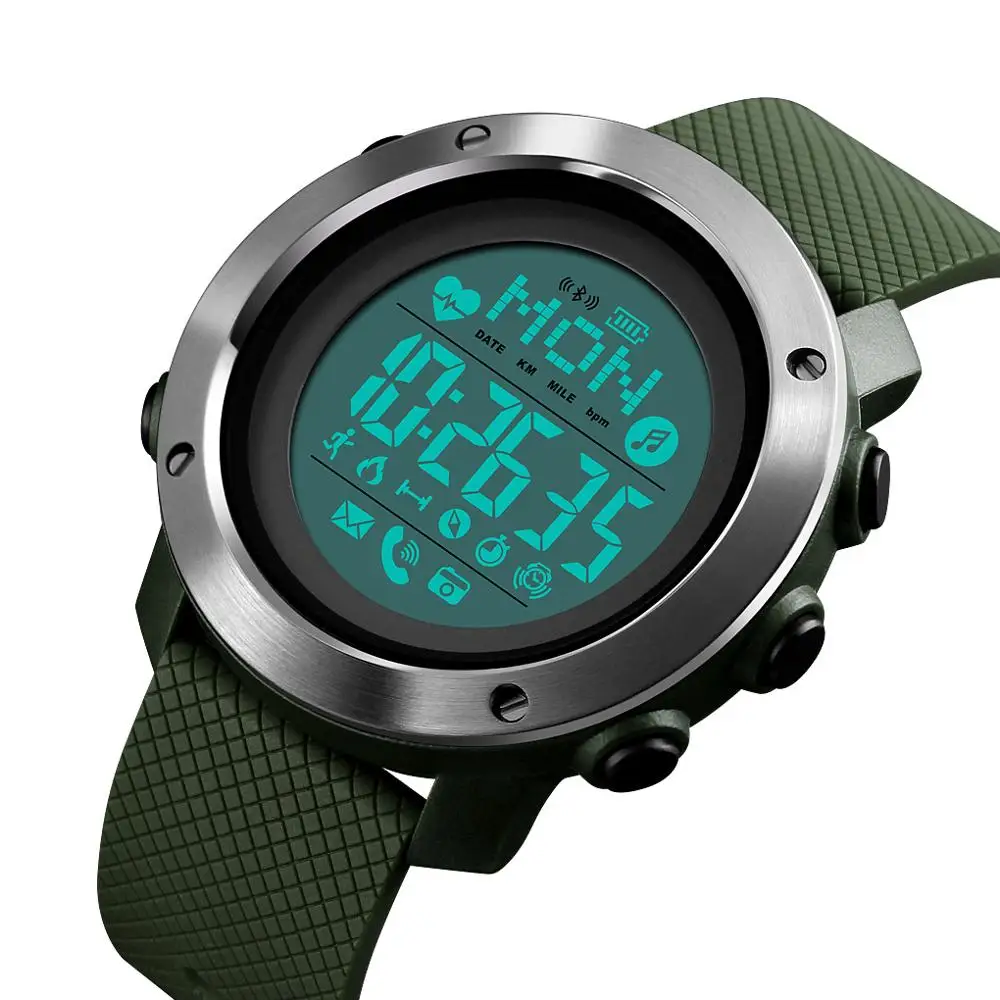 SKMEI спортивные умные часы мужские Chrono водонепроницаемые Bluetooth Магнитная Зарядка