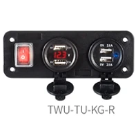 TWU-TU-KG-R Быстрое Автомобильное USB зарядное устройство, автомобильное USB зарядное устройство, 4 порта, автомобильное USB зарядное устройство 2,0, зарядное устройство для мобильного телефона, 4 порта, 12 В, 24 В, вход A, ВКЛ./ВЫКЛ - Название цвета: TWU-TU-KG-R
