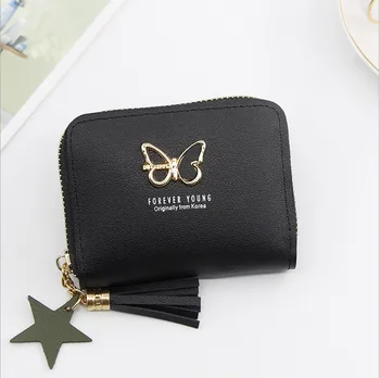 

Ladies wallet cute student tassel pendant small fashion PU wallet 2019 coin purse lady card bag