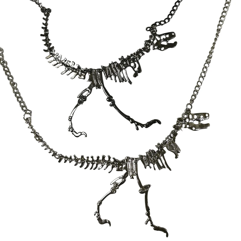 Cool Dinosaur Skeleton Hip Hop Punk Metal Unisex Necklaces Man Women T-Rex Fashion Gothic Necklace 2021 Outdoor Accessories New