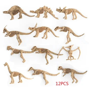 

12pcs/set Simulation Plastic Various Collection Set Kids Toy Dino Dinosaur Model Skeleton Figures Lifelike Home Decor