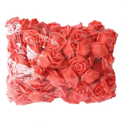 Watermelon Red 100 шт. 7 см Пены Искусственный цветок розы букет для свадьбы DIY Декор - Цвет: Watermelon Red