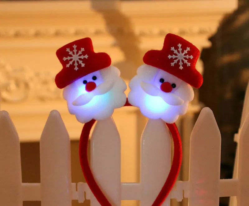 Светодиодный Leights освещение Санта Клаус снеговик рождественские headbans с головными повязками haead полосы праздничный Декор украшение на голову; аксессуары для волос - Color: B-santa claus
