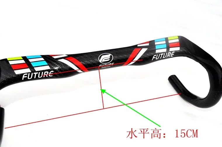 Новейший компактный тип FUTURE racing Road bike 3K полностью углеродное волокно, руль для велосипеда, углеродный изогнутый руль 31,8*380-440 мм