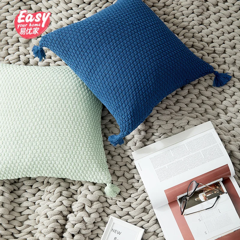 Christmas Pillow Case Knitted Cushion Cover Waist Throw Pillowcase Sofa 45*45cm