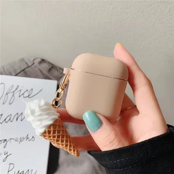 

Ice cream Strawberry cake Cute Earphone Case for Apple Airpods12 Silicone Soft Headphones Cover for Air pods Protective Case