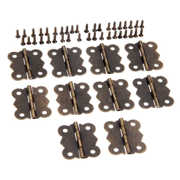 

10sets Hinges 4 holes Butterfly hinge Antique Bronze Vintage Furniture Hardware Cabinet Cupboard Door Jewelry Wood Box 25mm*30mm