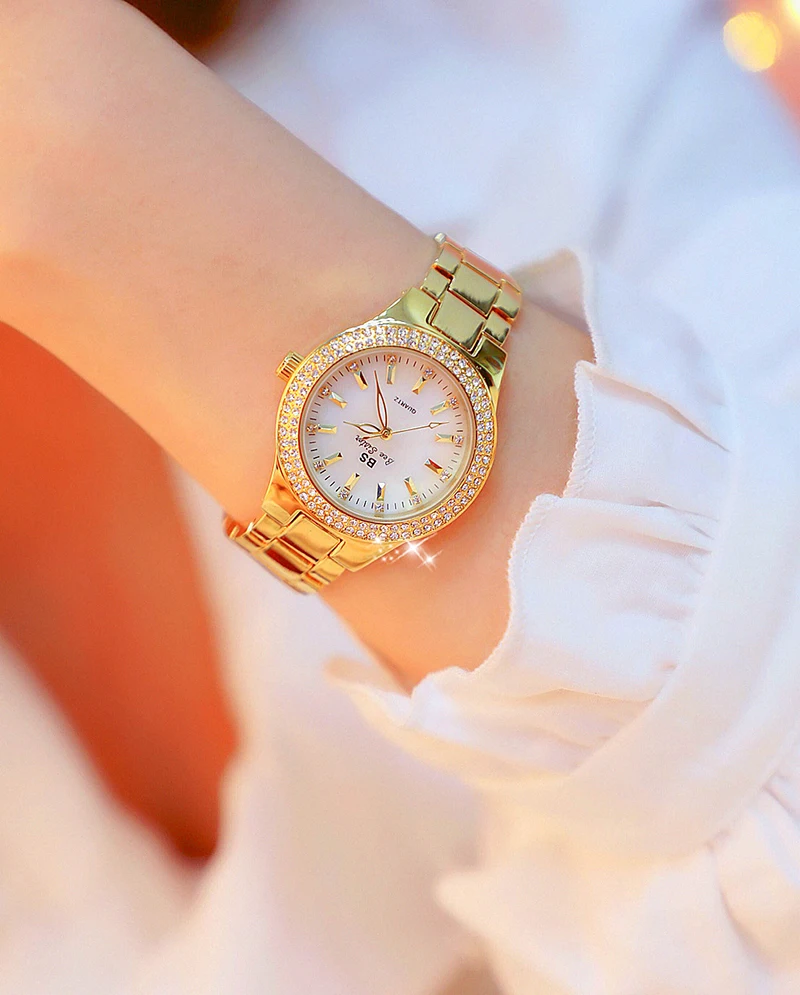 Bs Bee Sister женские наручные часы золотые часы женские часы с кристаллами и бриллиантами Женские часы из нержавеющей стали Reloj Mujer