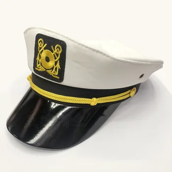 

Wholesale Manufacturers Cotton Navy Cap White Men's and Women's Sexy Captain's Cap Pure Cotton Sailor's Cap